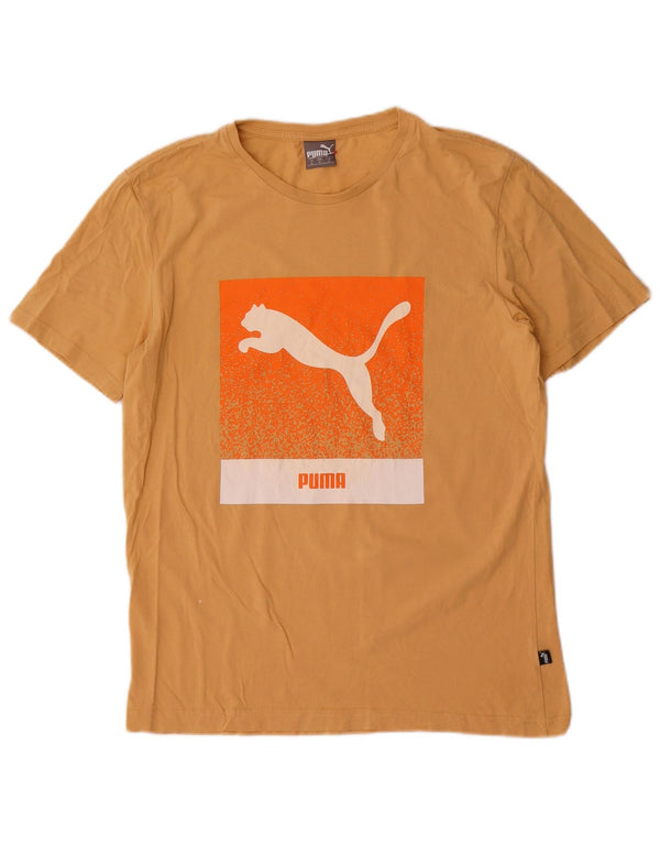 Мужская футболка с рисунком Puma, средний желтый цвет