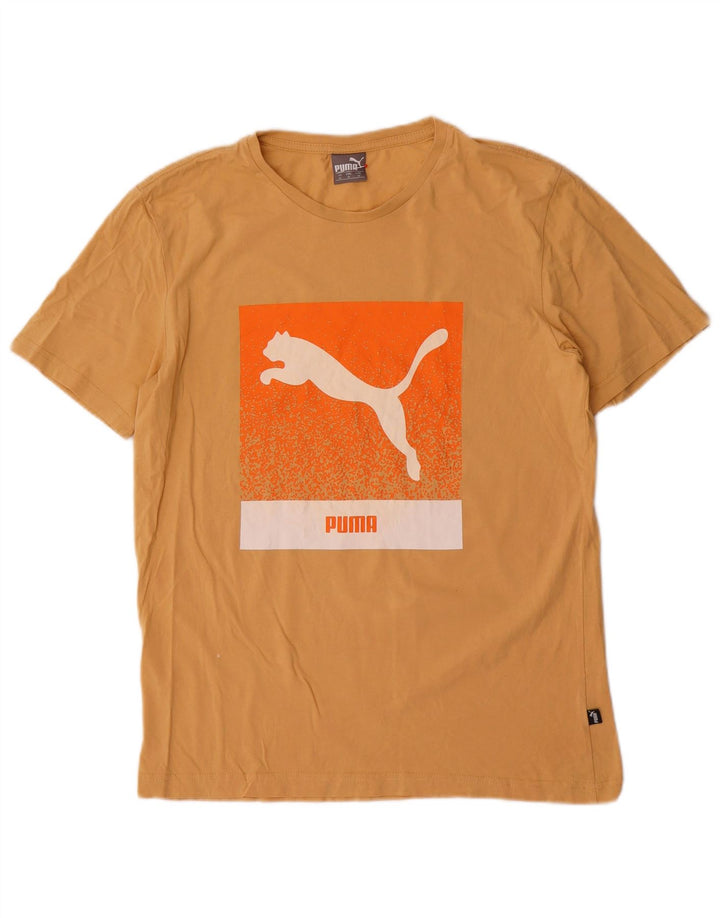 Мужская футболка с рисунком Puma, средний желтый цвет