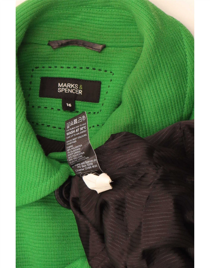 Женский пиджак на 4 пуговицах Marks & Spencer, Великобритания 16, большой зеленый полиэстер