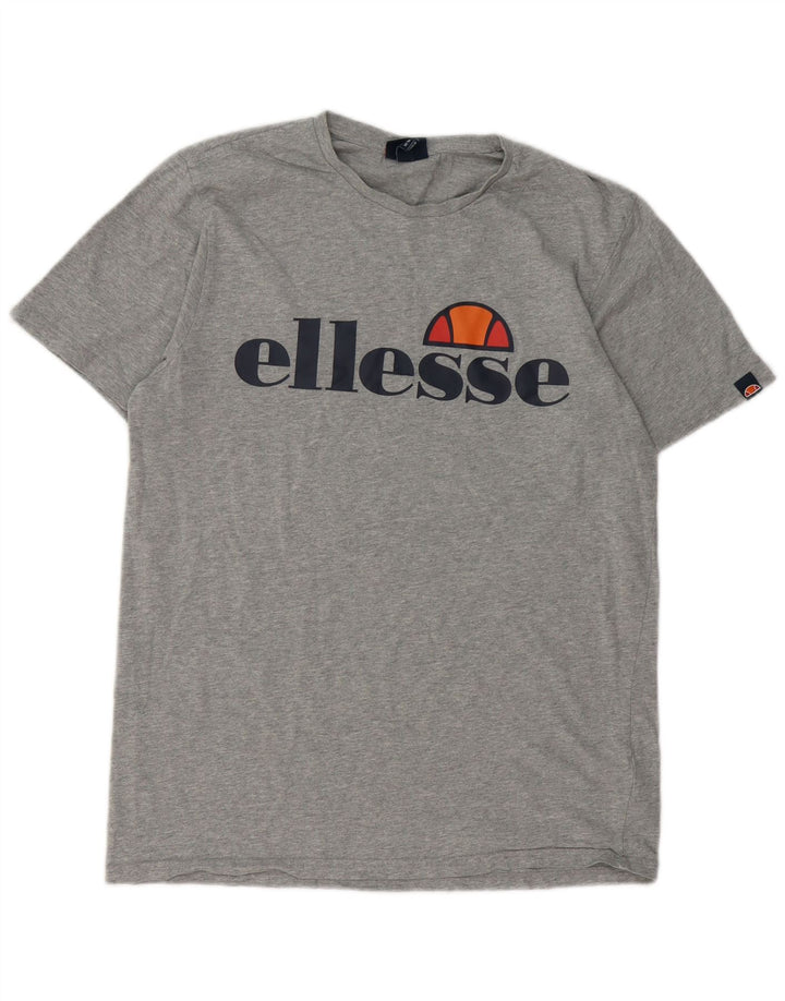 Мужская футболка Ellesse с рисунком, топ среднего серого цвета, хлопок