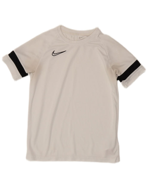 Футболка NIKE для мальчиков Dri Fit, топ 12–13 лет, большой белый цвет с блоками