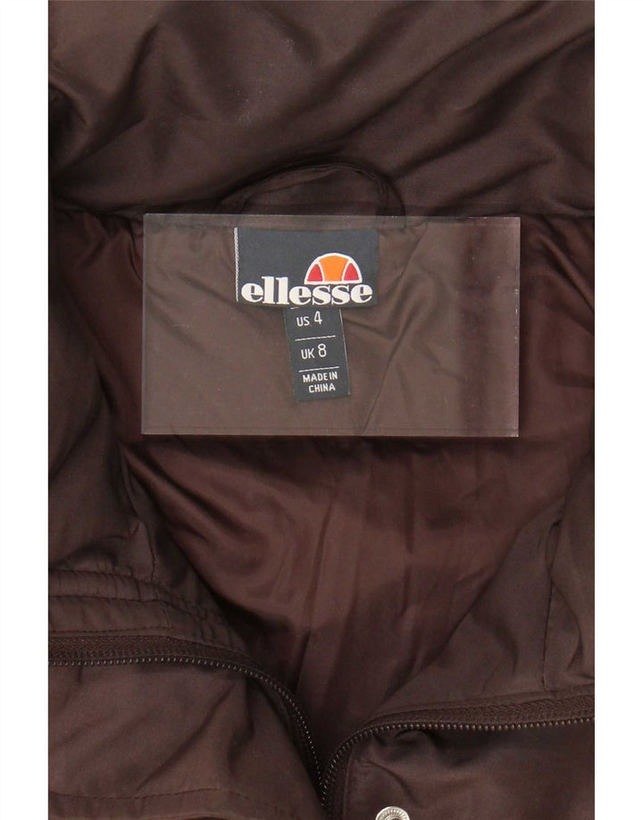 Женская утепленная куртка оверсайз Ellesse UK 8, маленькая коричневая с цветными блоками