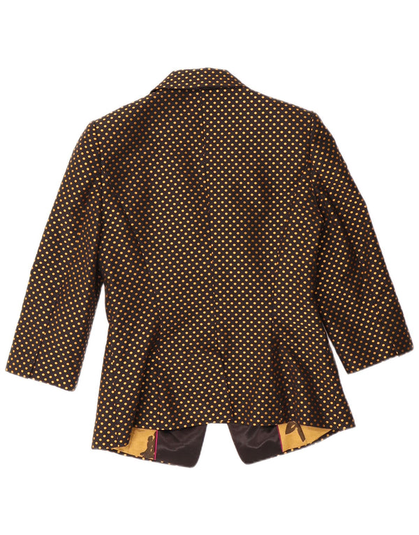 Женский пиджак с рукавом 3/4 TED BAKER, размер 2, маленький черный в горошек