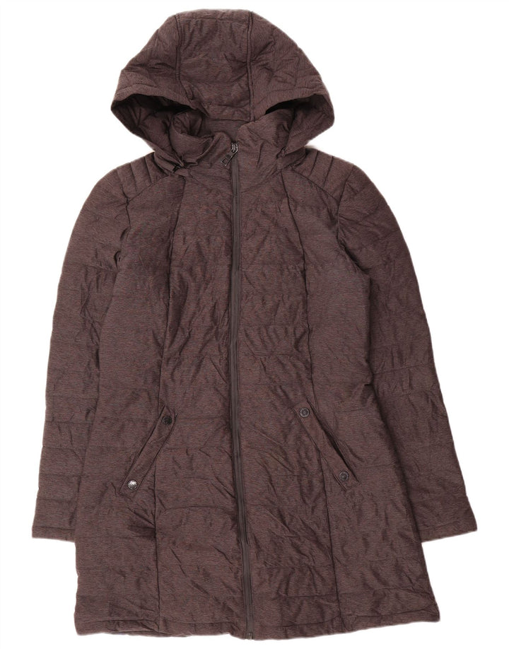 Женское стеганое пальто с капюшоном Nautica UK 10, маленький серый полиэстер
