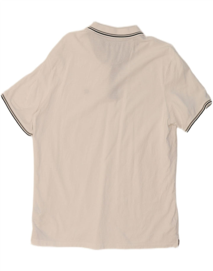CHAMPION Mens Polo Shirt 2XL White Cotton Vintage Champion and Second-Hand Champion from Messina Hembry 
