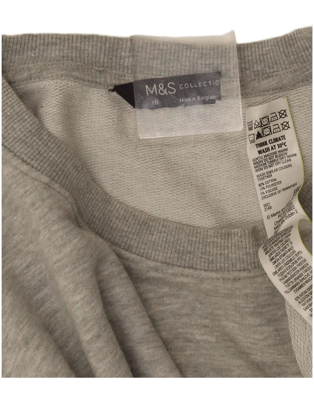 Женский джемпер оверсайз Marks & Spencer UK 18 XL, серый в крапинку