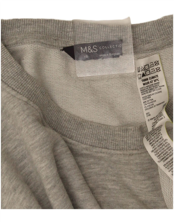 Женский джемпер оверсайз Marks & Spencer UK 18 XL, серый в крапинку
