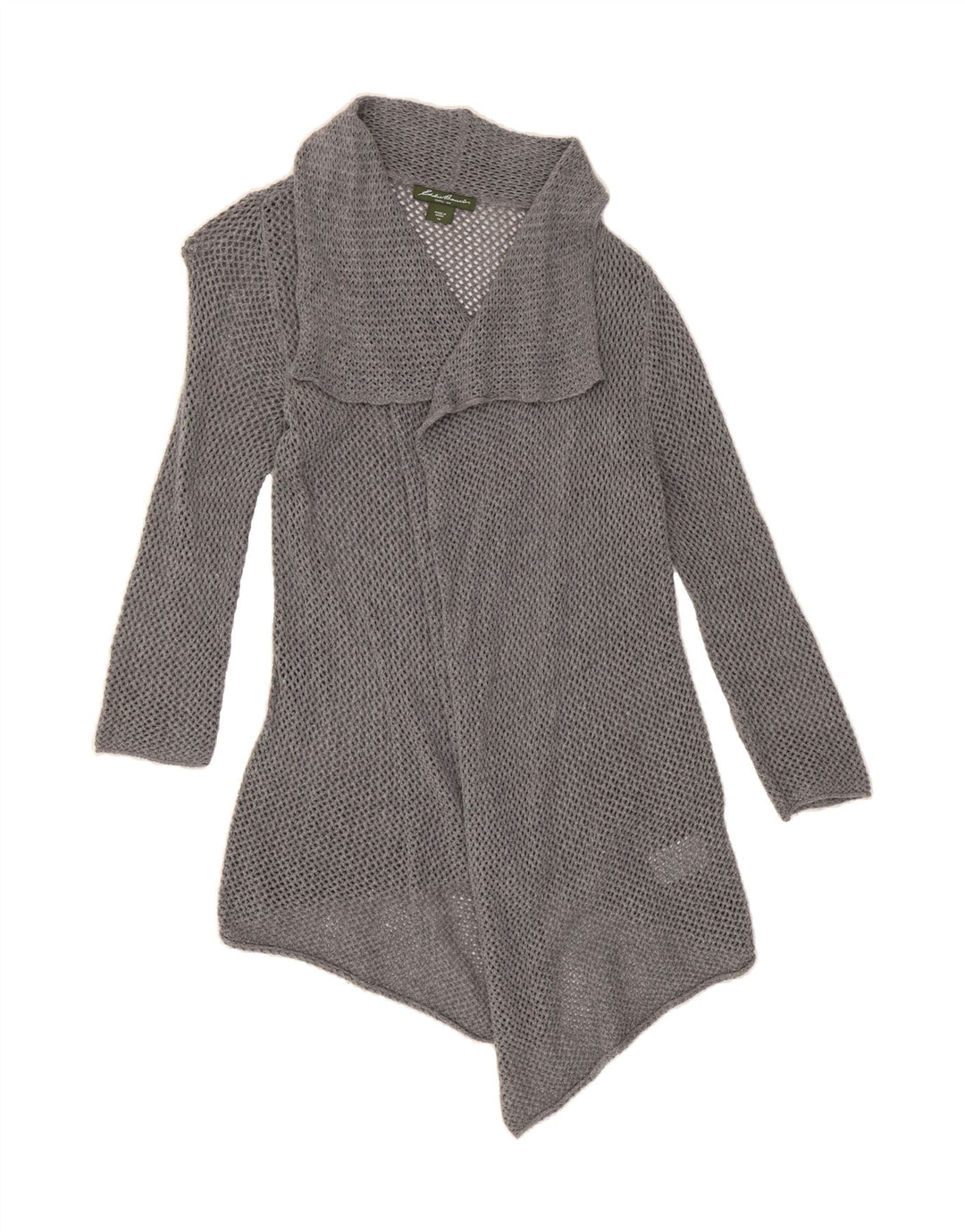 EDDIE BAUER Womens Longline Crochet Cardigan Sweater UK 12 Medium Grey Vintage Eddie Bauer and Second-Hand Eddie Bauer from Messina Hembry 
