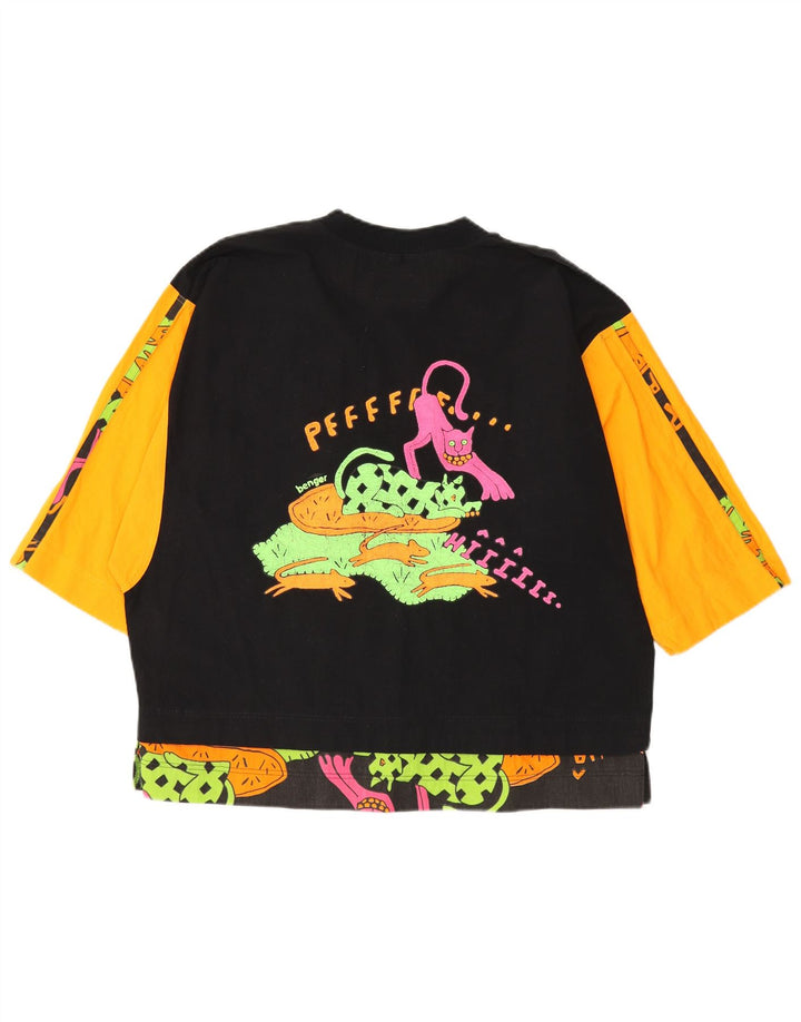 BENGER Женский топ с рисунком, рукавом 3/4, EU 38, средний, черный, с цветными блоками