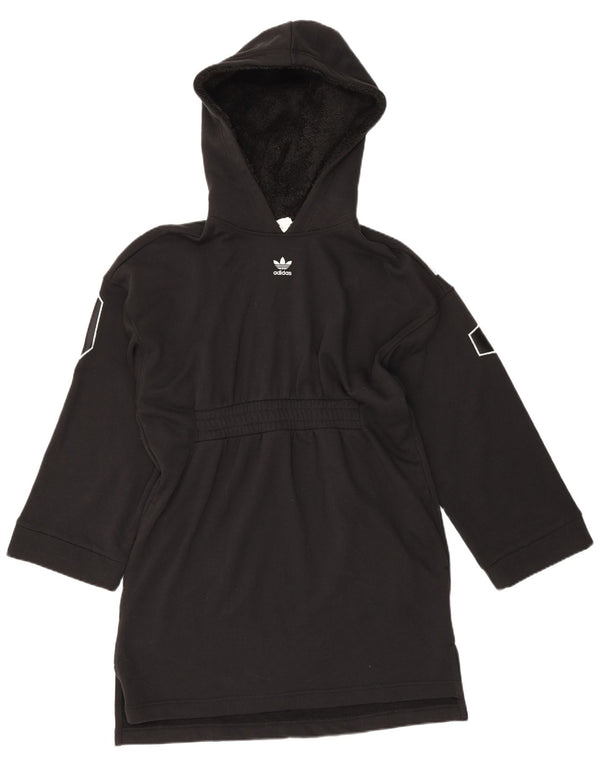 Женское платье-худи Adidas Oversized с рисунком UK 10, маленькое черное, хлопок