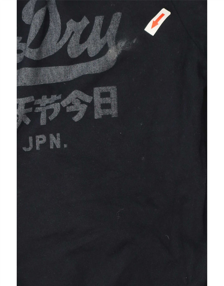Мужской топ с рисунком Superdry, большой размер, темно-синий, хлопок, с длинным рукавом