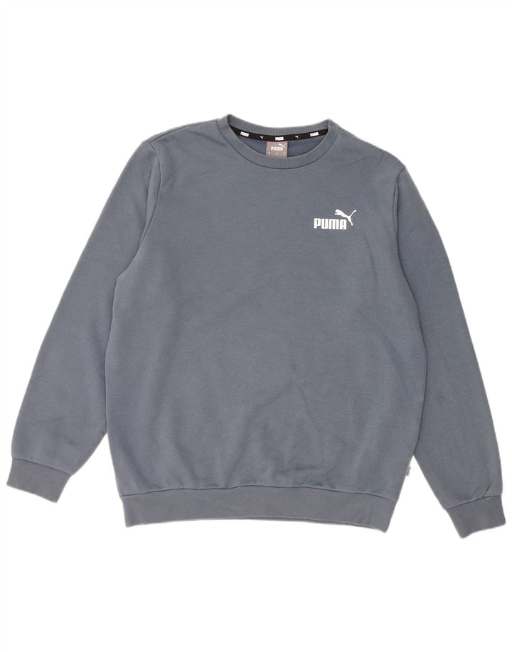 Мужской свитшот PUMA, хлопковый джемпер среднего серого цвета
