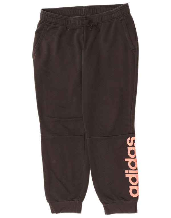 Женские спортивные брюки ADIDAS с графическим рисунком, джоггеры, Великобритания, 20/22 XL, черный хлопок