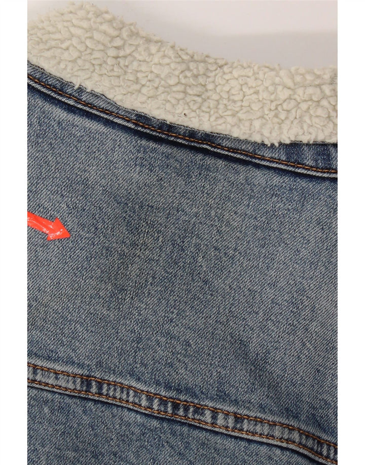 Мужская джинсовая куртка Levi's Sherpa UK 36, маленькая синяя, хлопок
