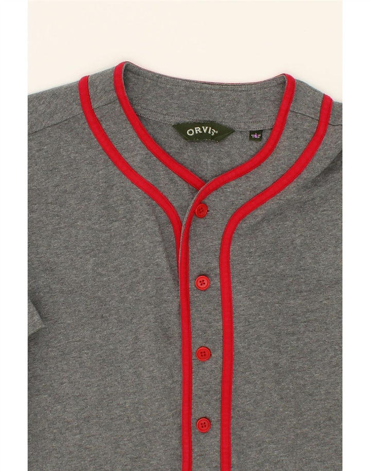ORVIS Mens Graphic Jersey Top UK 16 Large Grey Cotton Vintage Orvis and Second-Hand Orvis from Messina Hembry 
