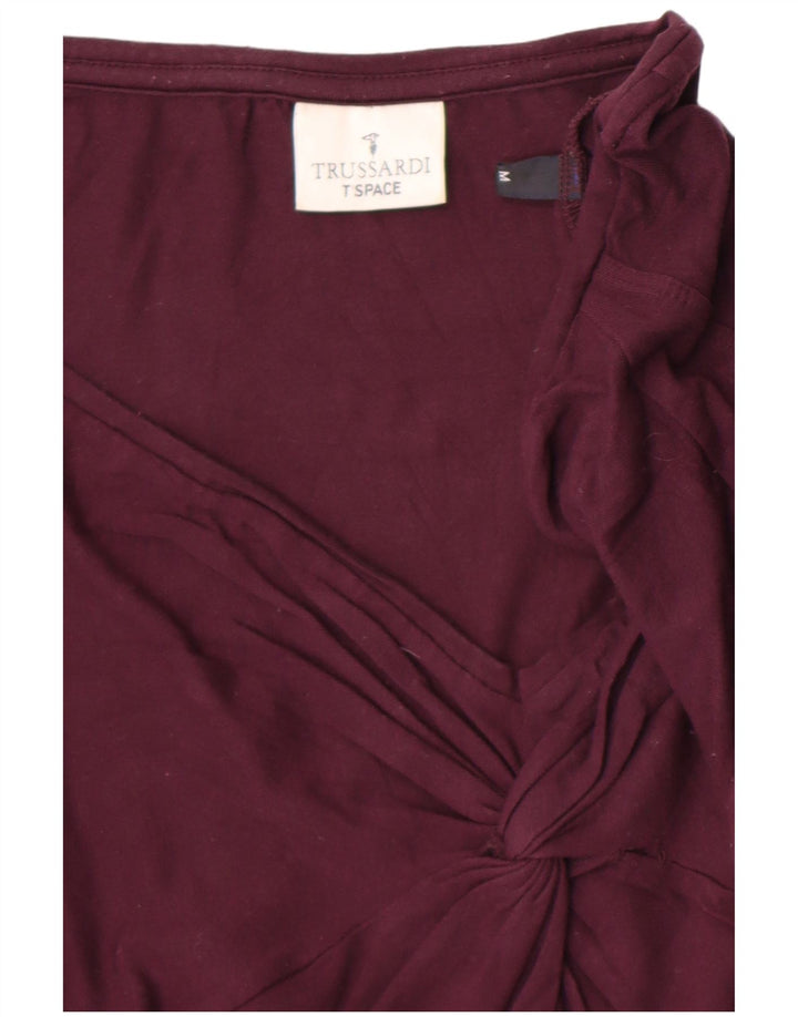Женский топ Trussardi с длинным рукавом UK 12, средний фиолетовый, вискоза