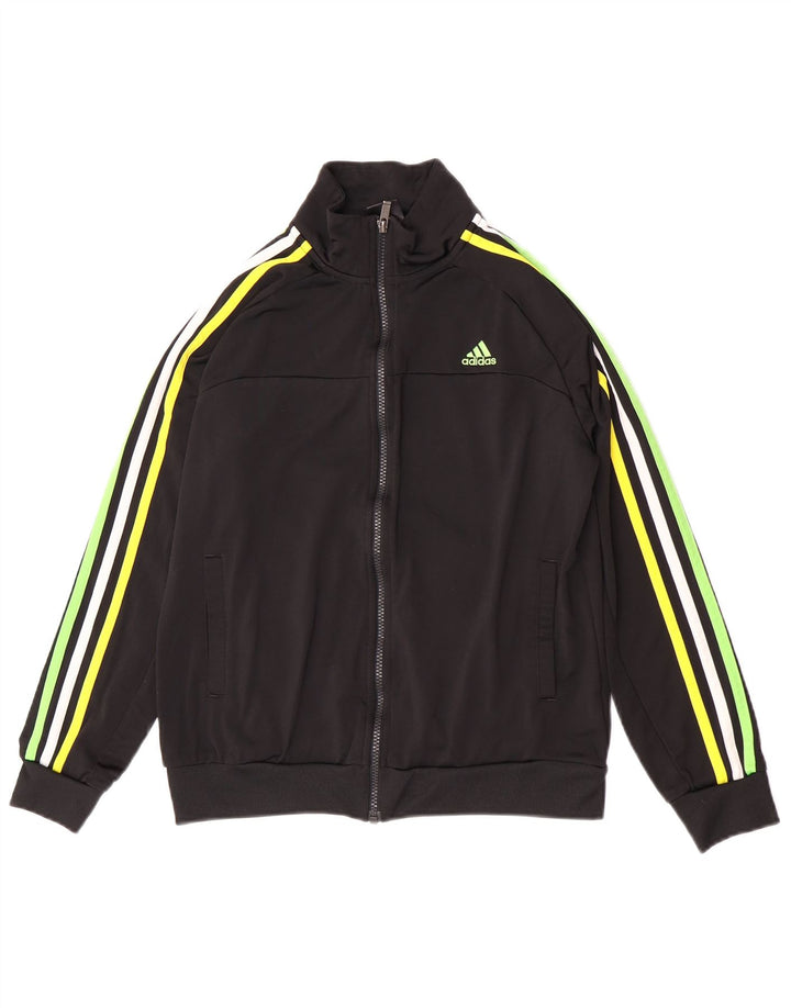 Спортивный костюм Adidas Climalite для мальчиков, верхняя куртка 13-14 лет, черный полиэстер