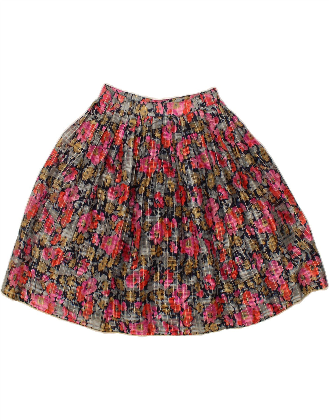 VINTAGE Womens A-Line Skirt W26 Small Multicoloured Floral Vintage Vintage and Second-Hand Vintage from Messina Hembry 