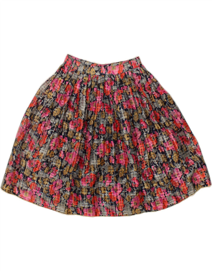 VINTAGE Womens A-Line Skirt W26 Small Multicoloured Floral Vintage Vintage and Second-Hand Vintage from Messina Hembry 