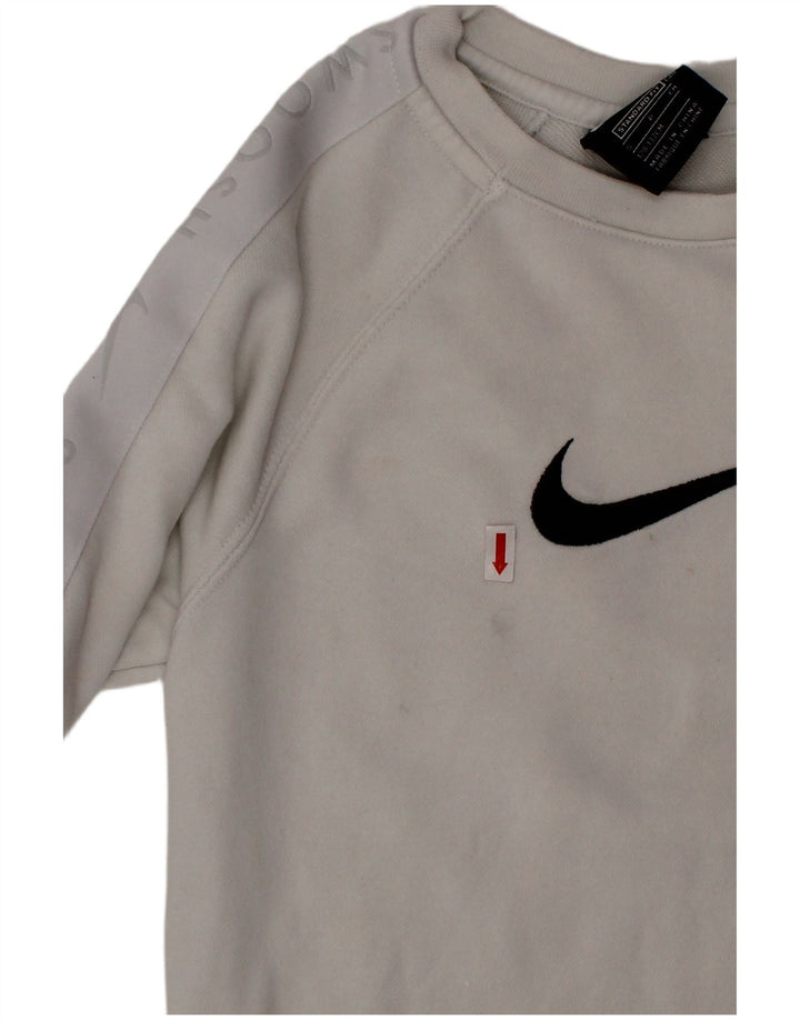 Джемпер стандартного кроя NIKE для мальчиков с логотипом Swoosh, 8–9 лет, маленький белый