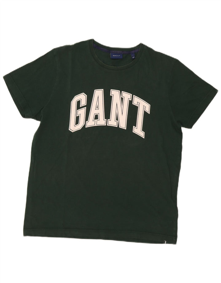 Мужская футболка с рисунком Gant, большой зеленый хлопок