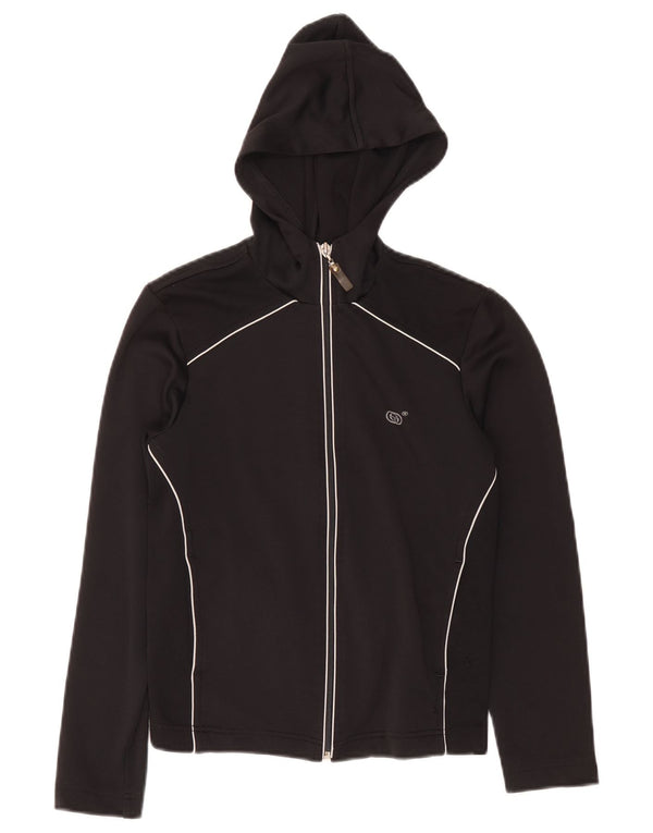 Женский укороченный свитер с капюшоном на молнии Sergio Tacchini UK 10, маленький черный