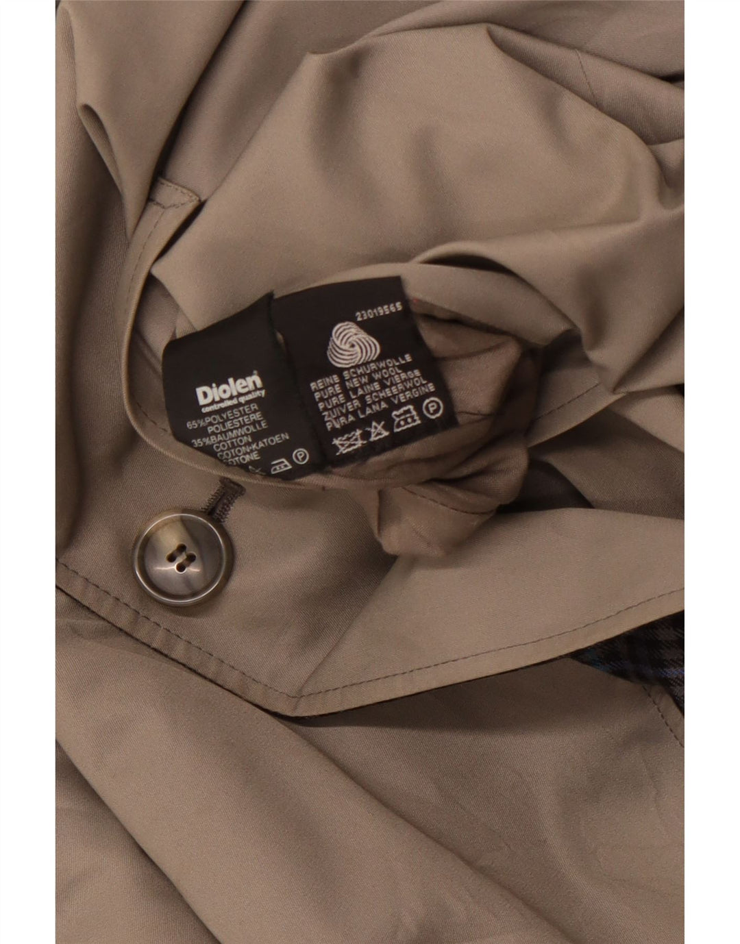 Мужской двусторонний тренч DIOLEN UK 40, большой серый полиэстер в клетку