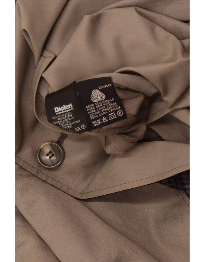 Мужской двусторонний тренч DIOLEN UK 40, большой серый полиэстер в клетку