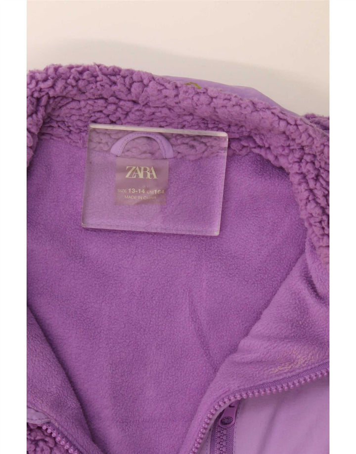 Флисовая куртка Zara для девочек 13-14 лет, фиолетовая
