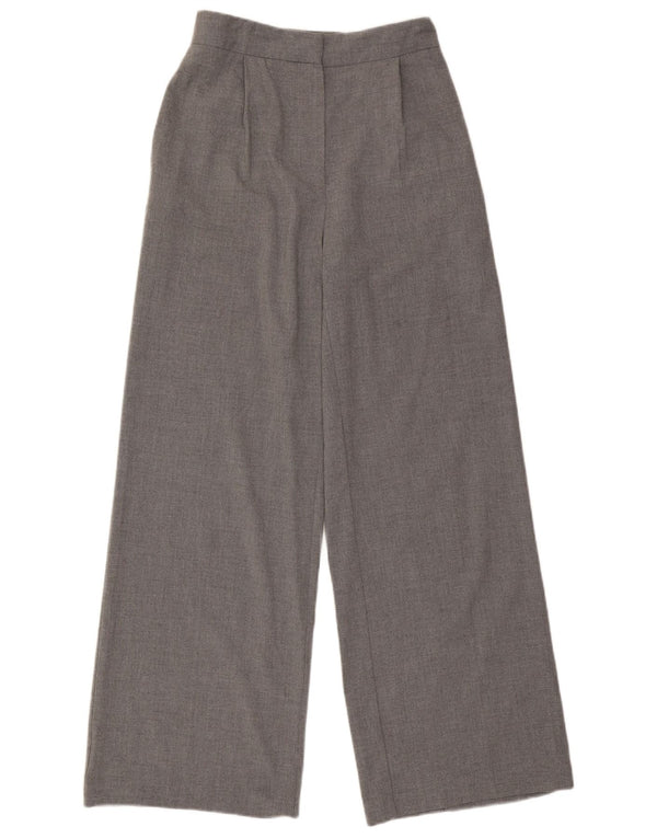 Zara Женские повседневные брюки с высокой талией и широкими штанинами, маленькие W26 L31, серые