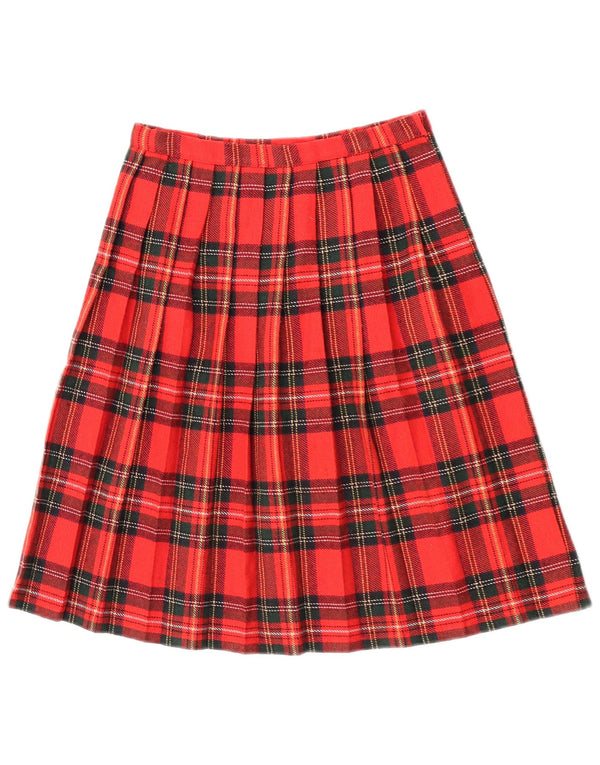 Винтажная женская плиссированная юбка-нож W26, маленькая красная клетка