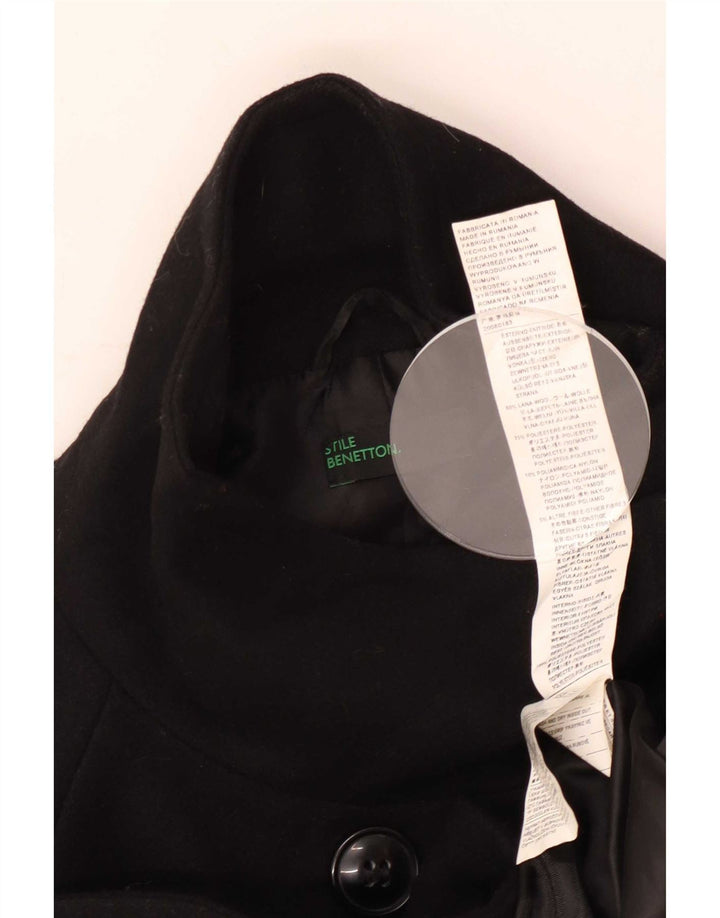 Женское бушлат Benetton IT 46, большой, черный, шерсть