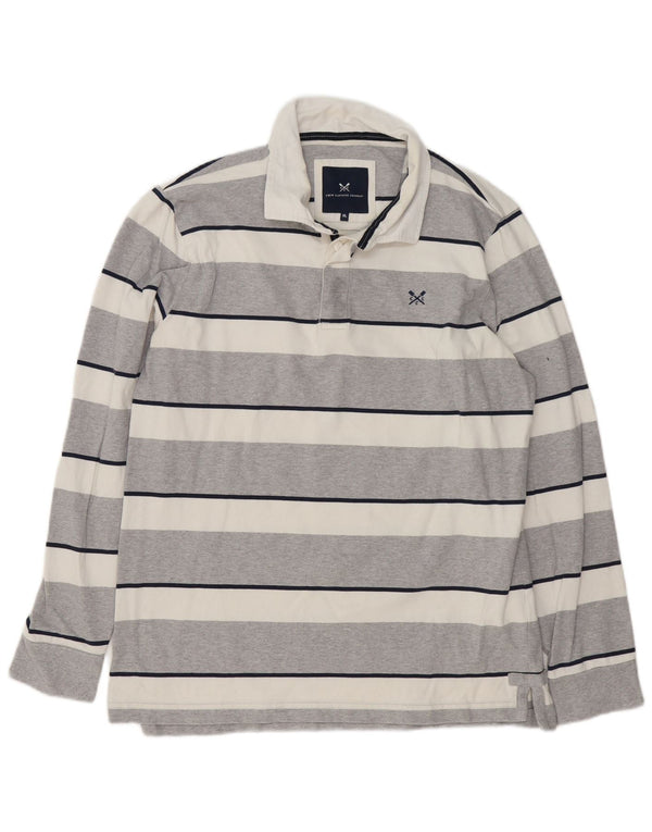Crew Clothing Мужская рубашка-поло для регби с длинным рукавом XL, серая в полоску