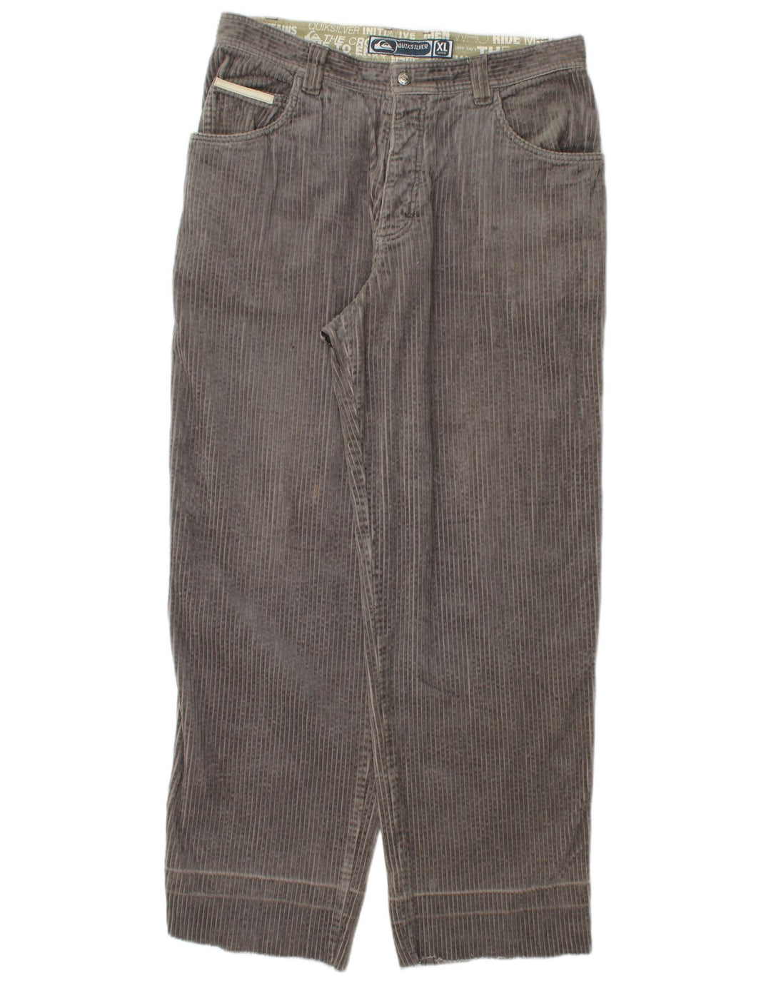 QUIKSILVER Мужские прямые вельветовые брюки XL W36 L32 Серые хлопковые