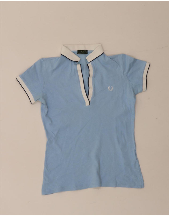 Женская рубашка поло Fred Perry, хлопковая, спортивная, синего цвета