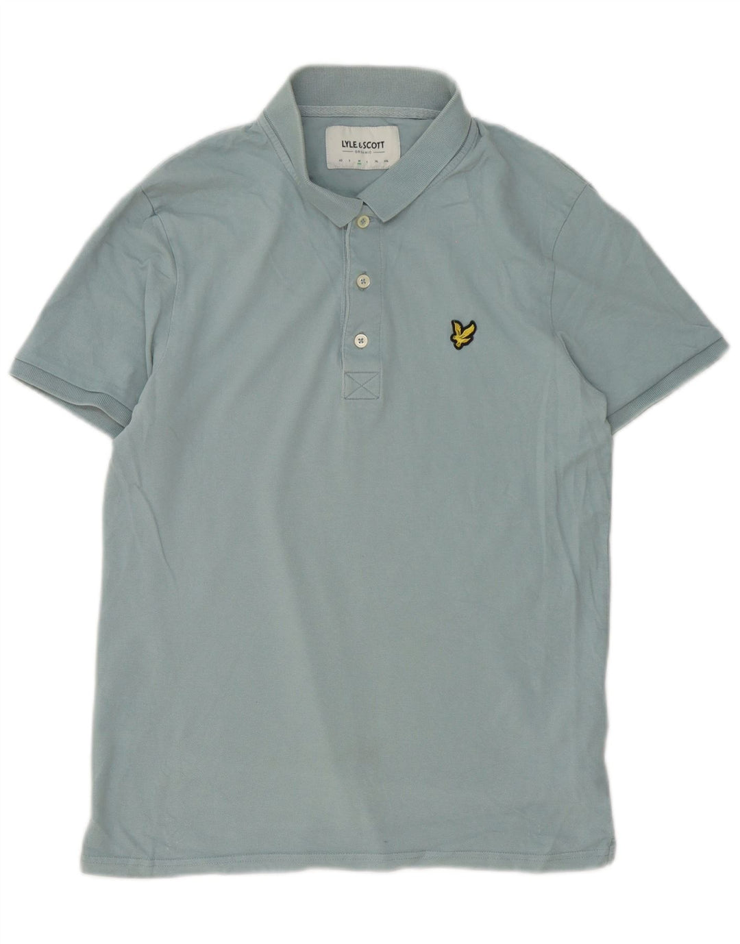 Мужская рубашка-поло Lyle & Scott, хлопок среднего синего цвета