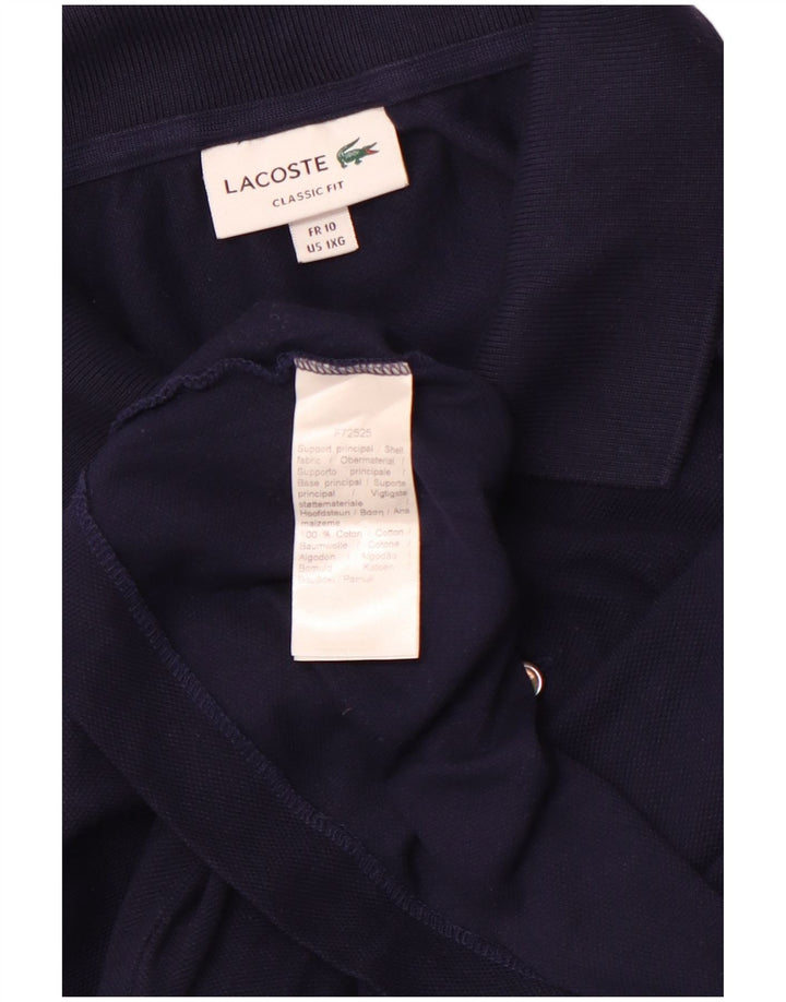 LACOSTE Мужская рубашка-поло классического кроя, размер 10, 5XL, темно-синяя, хлопок