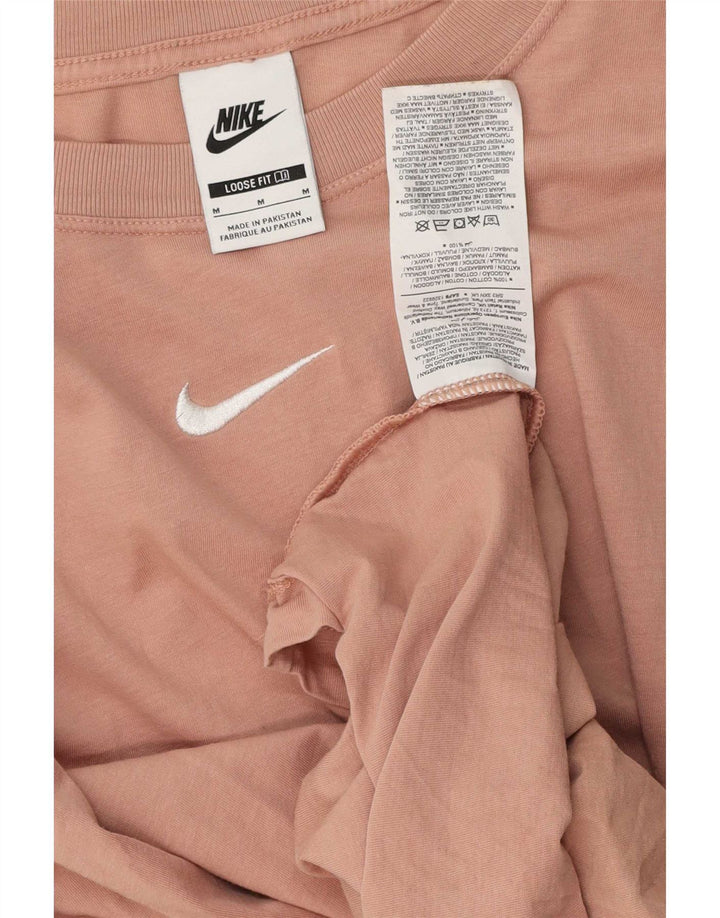 Мужская футболка свободного кроя Nike, хлопковый топ среднего розового цвета