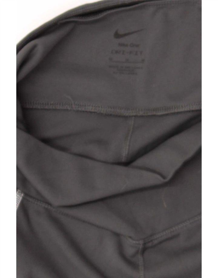 Женские укороченные леггинсы Nike Dri Fit UK 12, средний черный полиэстер