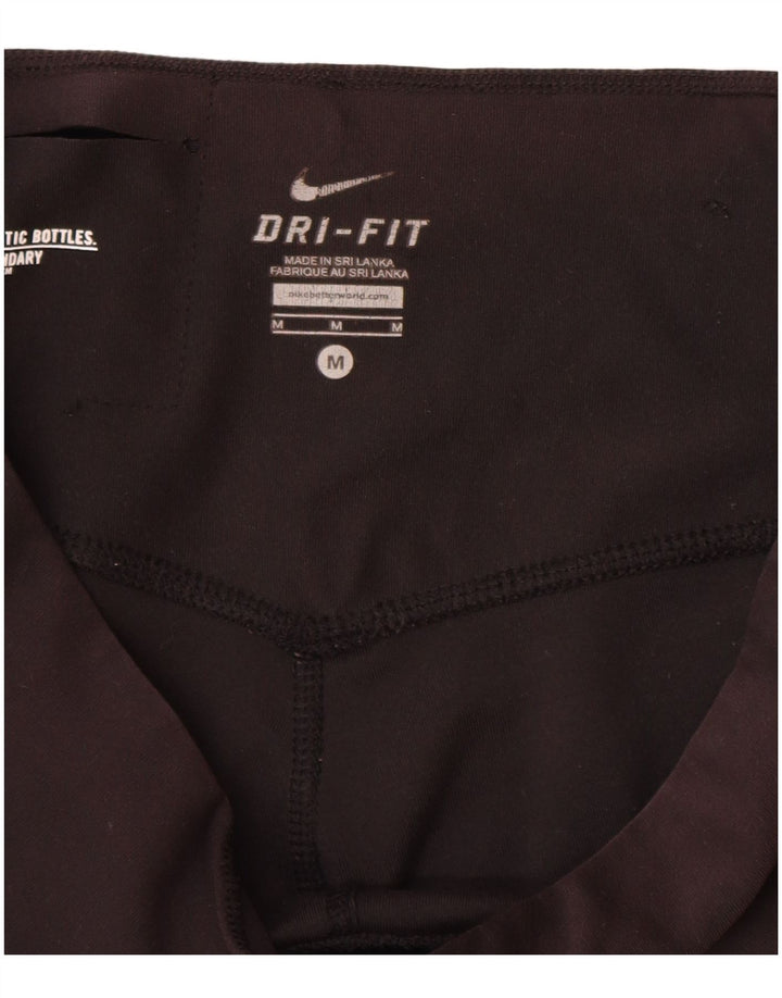 Женские леггинсы-капри Nike Dri Fit UK 12, средний черный, полиэстер