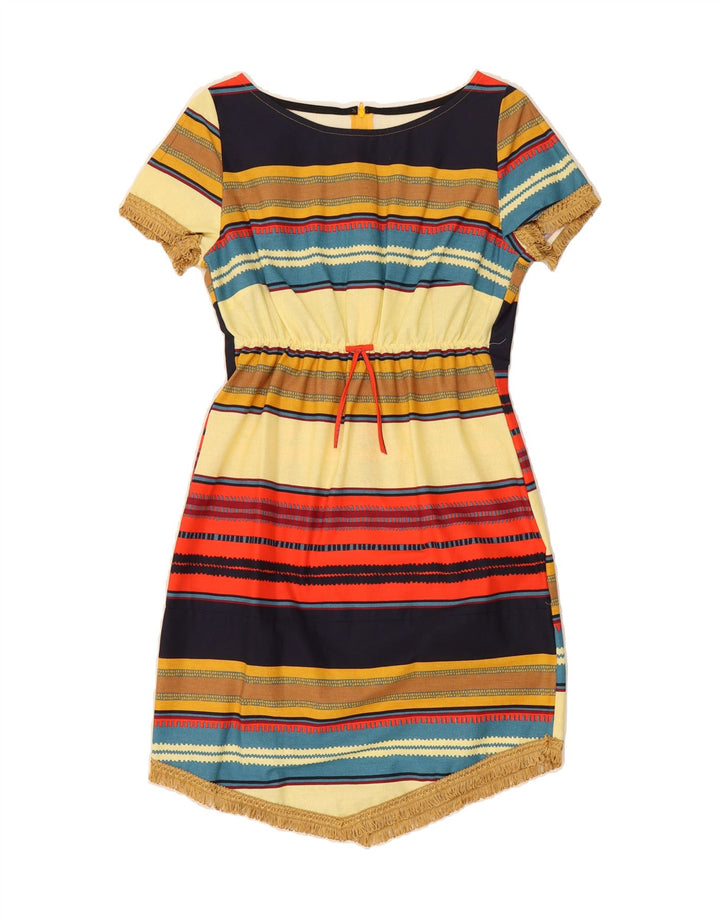 VINTAGE Womens Basic Dress UK 12 Medium Multicoloured Striped Vintage Vintage and Second-Hand Vintage from Messina Hembry 