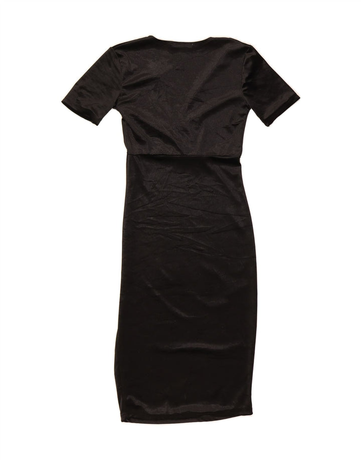 ZARA Womens Velour Sheath Dress UK 8 Small Black Vintage Zara and Second-Hand Zara from Messina Hembry 