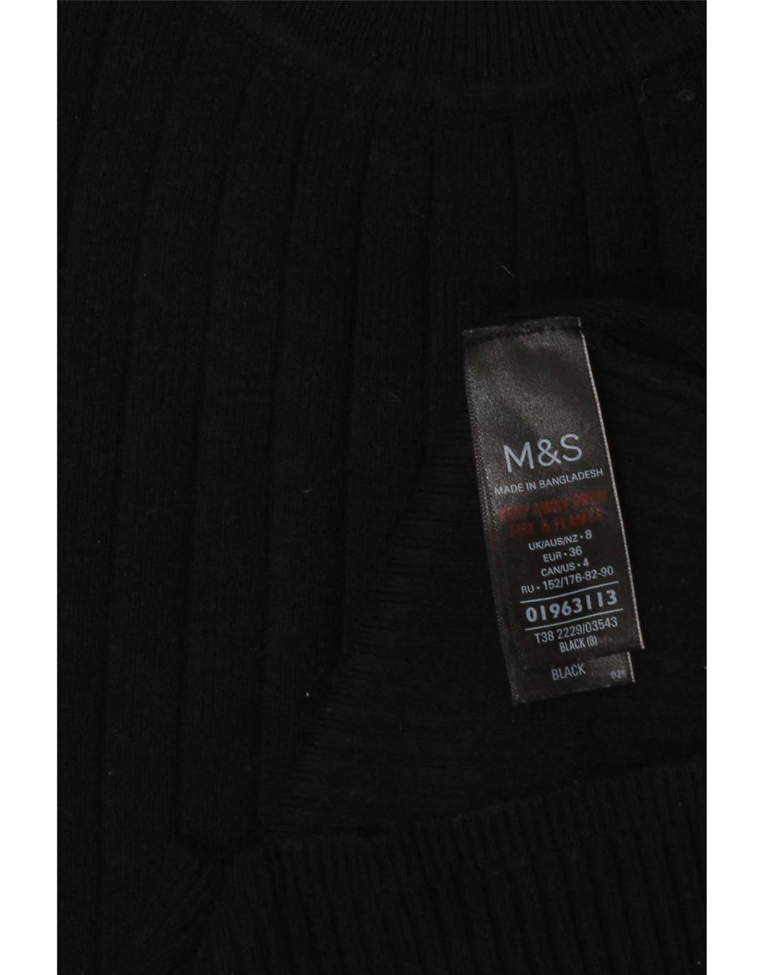 Женский джемпер с высоким воротником Marks & Spencer, Великобритания, 8, маленький, черный