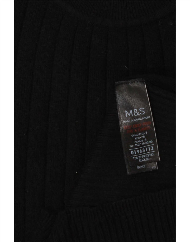Женский джемпер с высоким воротником Marks & Spencer, Великобритания, 8, маленький, черный