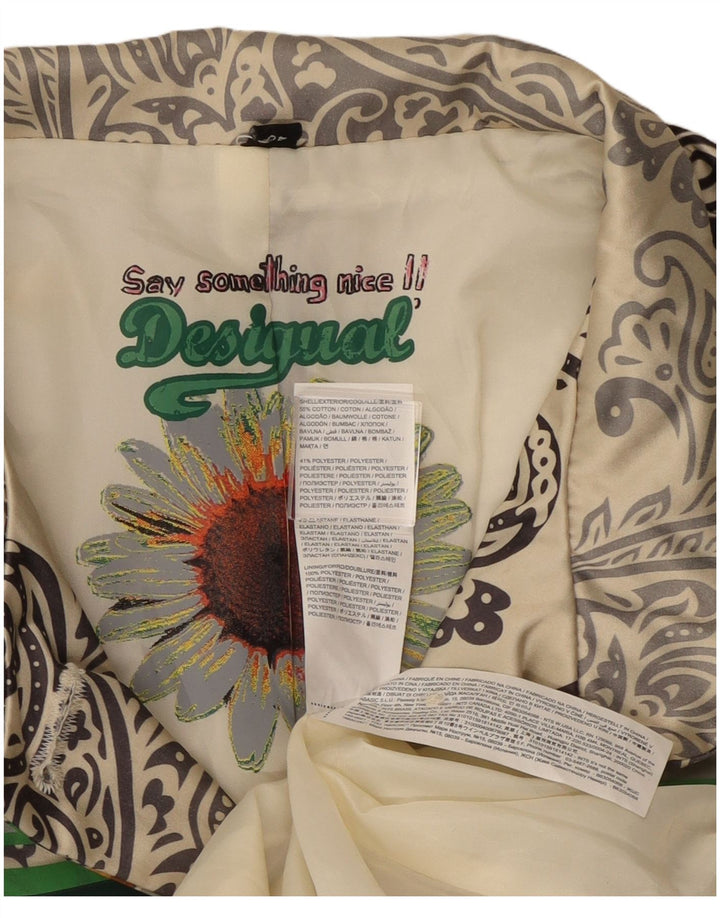 Женское пальто Desigual EU 40, средний цвет, белый хлопок с узором пейсли