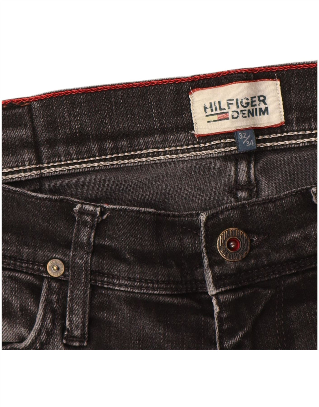 Мужские узкие джинсы Tommy Hilfiger W32 L34, черный хлопок