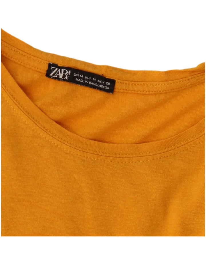 Женская футболка Zara Top UK 14, средний желтый