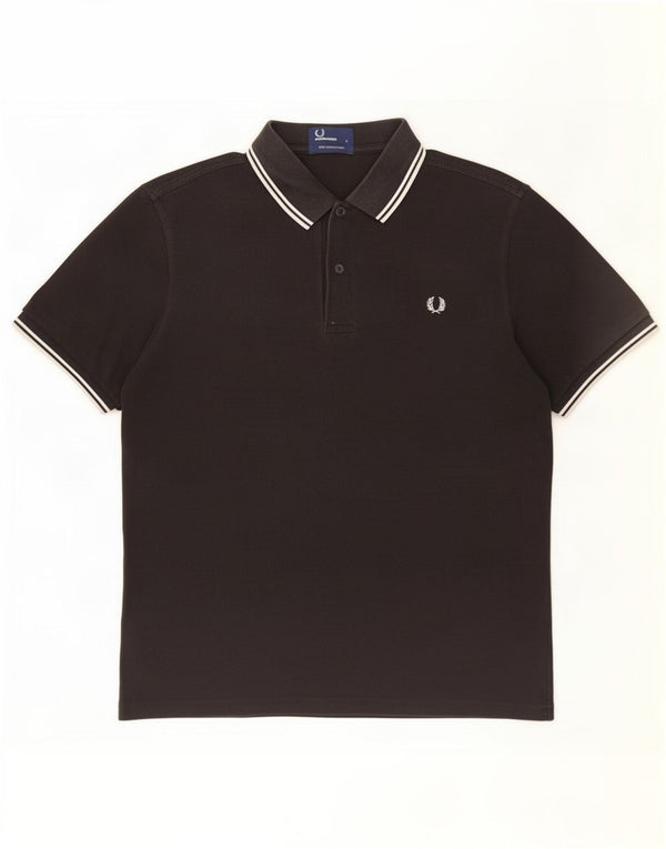 Мужская рубашка-поло Fred Perry в большую черную полоску из хлопка