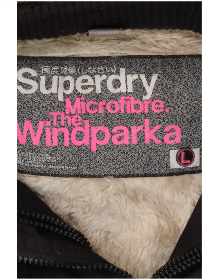 Мужская парка из шерпы с капюшоном Superdry UK 40, большая, черная, полиэстер