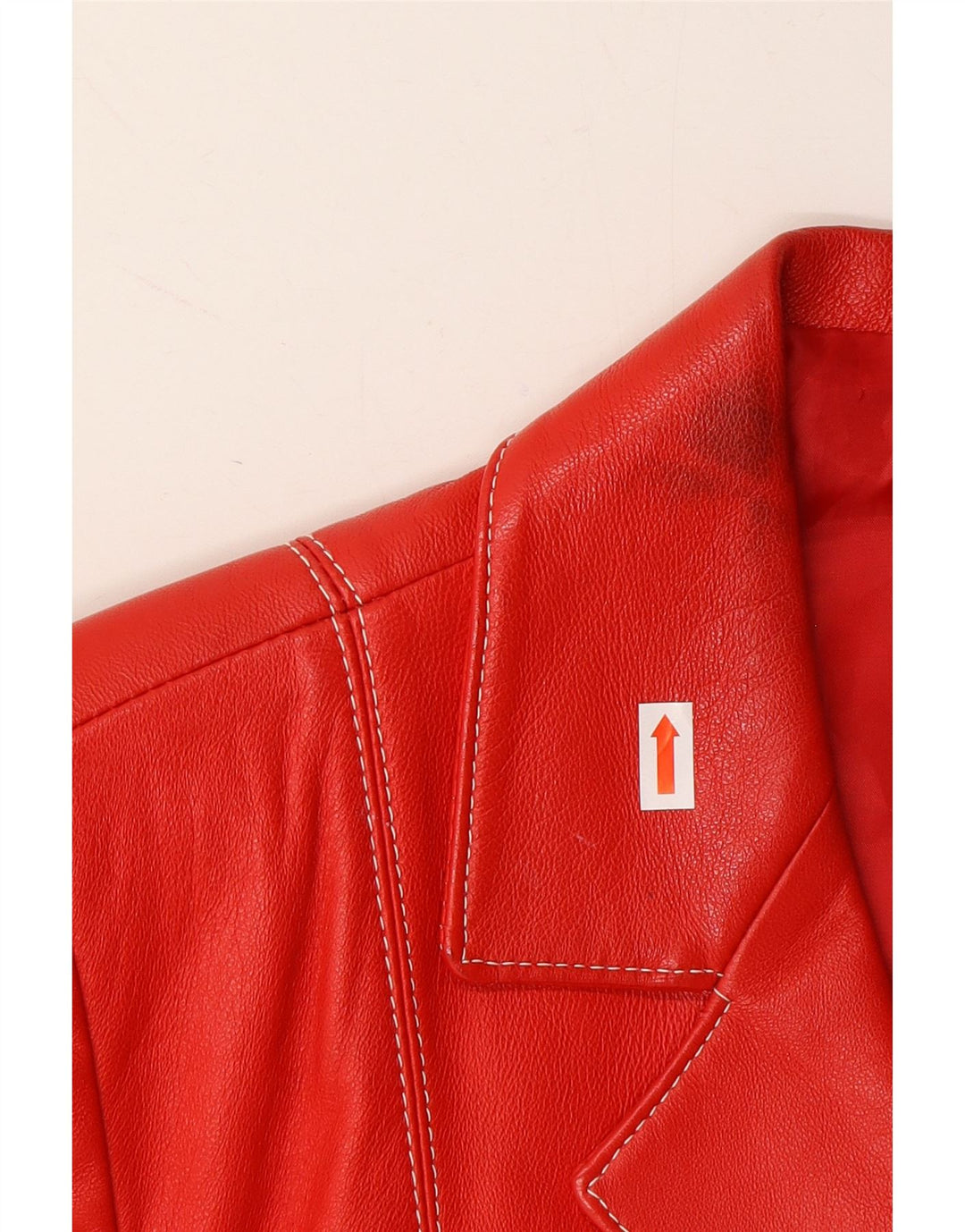 VINTAGE Womens Leather Jacket IT 42 Medium Red Leather